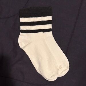 Classic Black and White Striped Socks